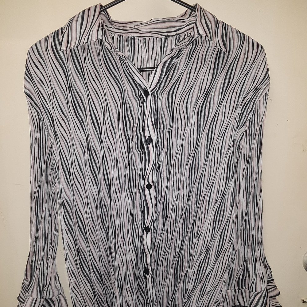 Crinkled silk blouse